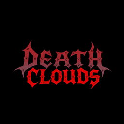 A simple and bold logo design for a metal band called 'Death Clouds'