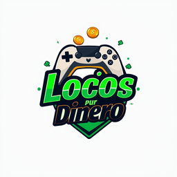 A logo design for 'Albión Online' featuring the phrase 'Locos por Dinero'