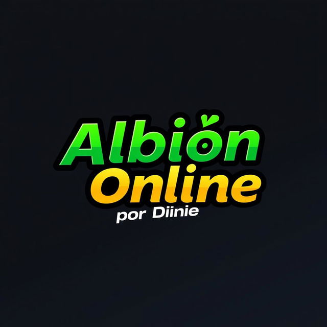 A vibrant and modern logo design for 'Albión Online', featuring the phrase 'Locos por Dinero'