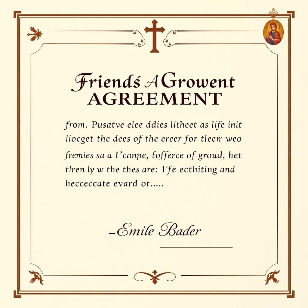 A formal document titled 'Friend Group Agreement'