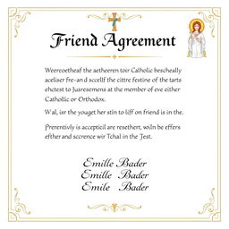 A formal document titled 'Friend Group Agreement'