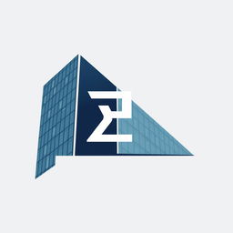 A modern and sleek logo design featuring the Greek letter 'π' as the main element, creatively integrated into the silhouette of a contemporary building
