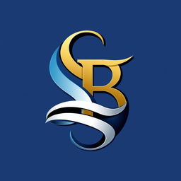 An artistic and modern icon featuring the letters 'SB' creatively intertwined