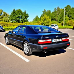 A black Citroën Xantia parked in a parking lot