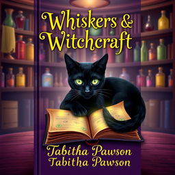 A whimsical book cover design depicting a cozy mystery theme