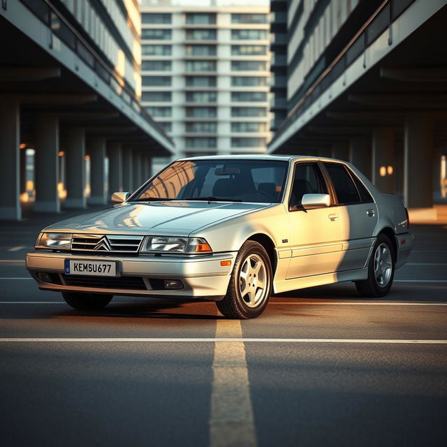 A meticulously detailed Citroën Xantia parked in a modern parking lot