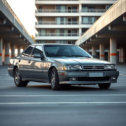 A meticulously detailed Citroën Xantia parked in a modern parking lot