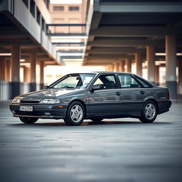 A meticulously detailed Citroën Xantia parked in a modern parking lot