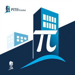 A creative logo design that combines elements of a building and the mathematical symbol π (pi)