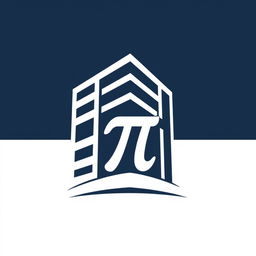 A creative logo design that combines elements of a building and the mathematical symbol π (pi)