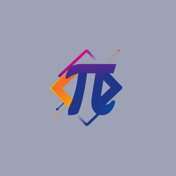 A modern and creative logo featuring the Pi (π) symbol, designed with a mix of geometric shapes and vibrant colors