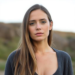 A 35-year-old woman with fair skin and minimal makeup