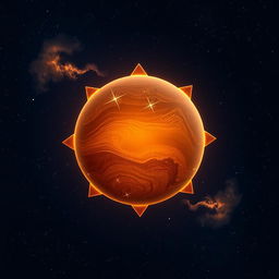 A stunning brown star, glowing brightly against a starry night sky