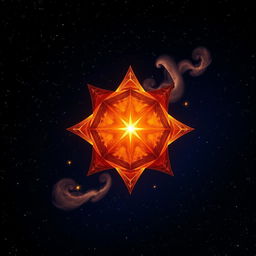 A stunning brown star, glowing brightly against a starry night sky