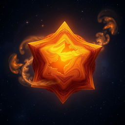 A stunning brown star, glowing brightly against a starry night sky