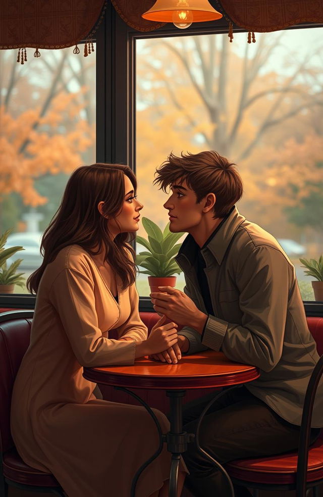 A romantic scene depicting two people in love, with one person showing signs of obsession