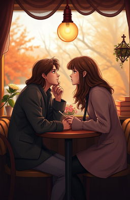 A romantic scene depicting two people in love, with one person showing signs of obsession