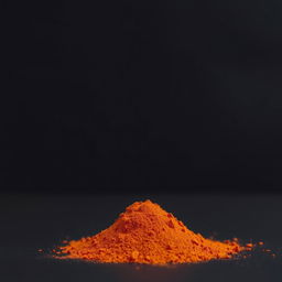 A mound of paprika powder spilled on a flat surface, with no other objects or distractions in the image