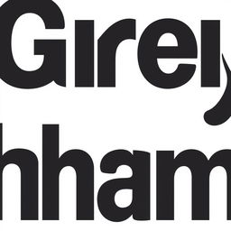 A stylized version of the word "Greyham" with bold, modern typography