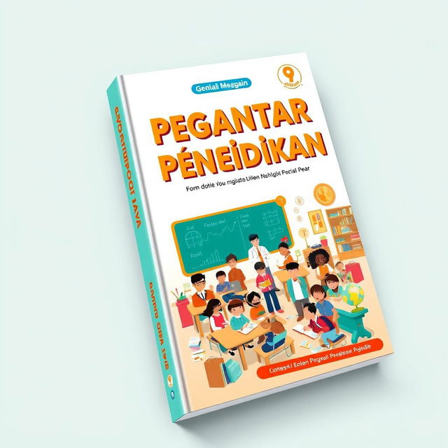 A captivating book cover design featuring the title 'Pengantar Pendidikan' in bold, eye-catching typography