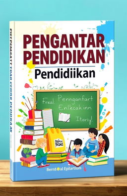 A visually striking book cover design for a book titled 'Pengantar Pendidikan' (Introduction to Education)