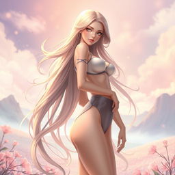 A stunning beautiful female figure, inspired by the style of msbreww, featuring elegant curves and graceful posture