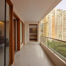 A 1 BHK apartment on the 18th floor in Mumbai with a hall measuring 9.5 feet by 16 feet, featuring a full-sized window sitting arrangement on the 9.5 feet side.