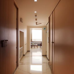 A 1 BHK apartment on the 18th floor in Mumbai with a hall measuring 9.5 feet by 16 feet, featuring a full-sized window sitting arrangement on the 9.5 feet side.