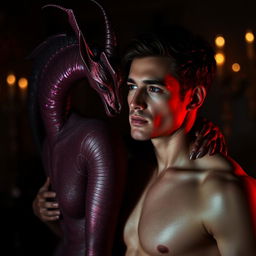 An enchanting representation of lust as a seductive creature, specifically designed to tempt a male human figure