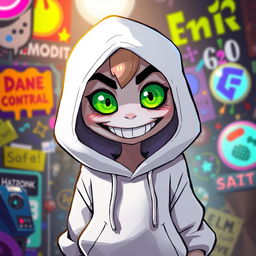 A new character for Hazbin Hotel, featuring a humanoid figure with a white hoodie that has an oversized, slouchy design