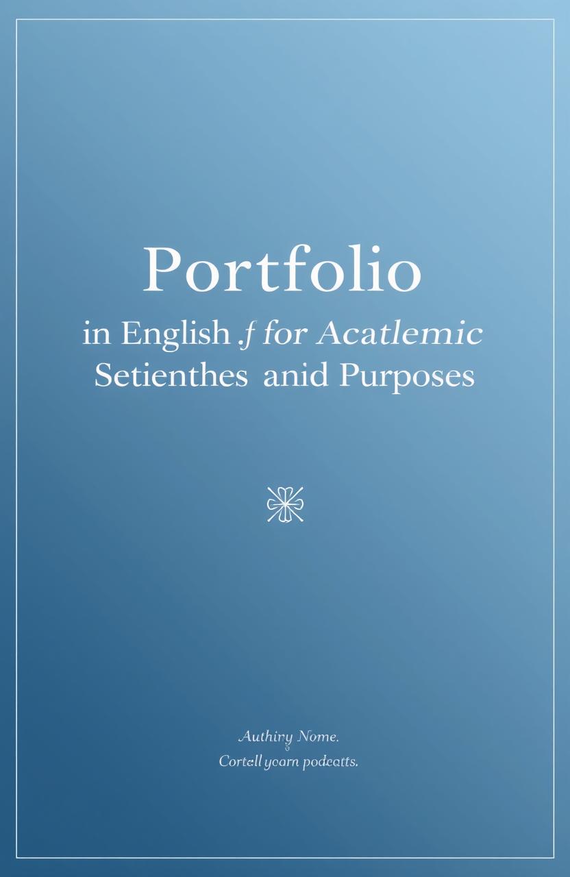 A stylish and professional cover page for a portfolio, featuring the title 'Portfolio in English for Academic and Professional Purposes' prominently at the center