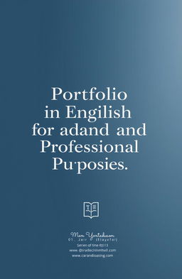 A stylish and professional cover page for a portfolio, featuring the title 'Portfolio in English for Academic and Professional Purposes' prominently at the center