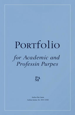 A stylish and professional cover page for a portfolio, featuring the title 'Portfolio in English for Academic and Professional Purposes' prominently at the center