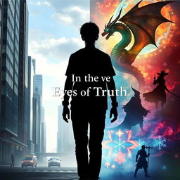 A young adult, depicted with a shadowy appearance, stands at the center of the composition, embodying a sense of introspection as he faces his past lives