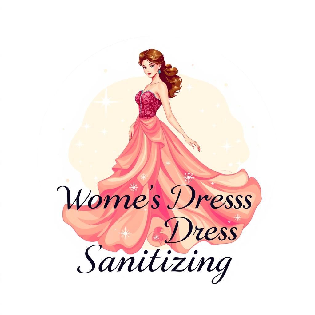 A beautiful logo design for a women's dress sanitizing brand