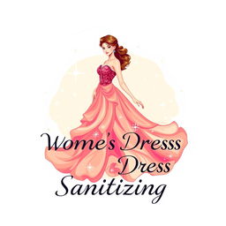 A beautiful logo design for a women's dress sanitizing brand