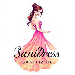 A beautiful logo design for a women's dress sanitizing brand