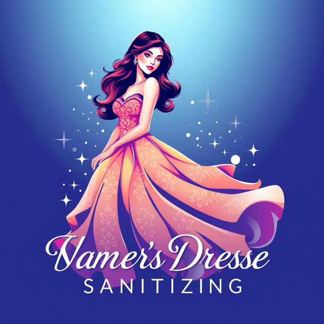 A beautiful logo design for a women's dress sanitizing brand