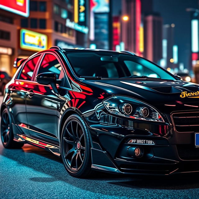 A stunning black Fiat Car Bravo, expertly tuned for performance