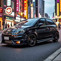 An eye-catching black Fiat Car Bravo, expertly tuned for enhanced performance