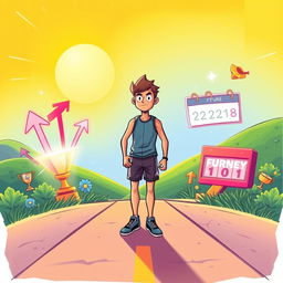 A motivational and inspiring illustration that captures the essence of determination shaping future success