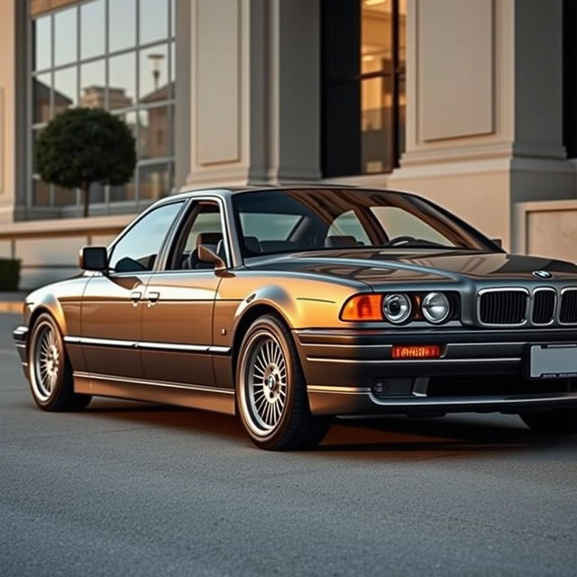 A restyled version of the 1997 BMW E38 750iL, showcasing a modern interpretation while retaining classic elements