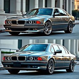 A restyled version of the 1997 BMW E38 750iL, showcasing a modern interpretation while retaining classic elements