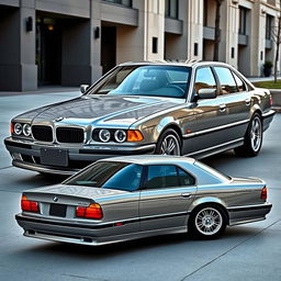 A restyled version of the 1997 BMW E38 750iL, showcasing a modern interpretation while retaining classic elements