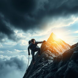 An empowering visual that embodies the idea that success is born from perseverance and a never-give-up attitude