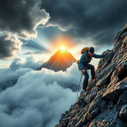 An empowering visual that embodies the idea that success is born from perseverance and a never-give-up attitude