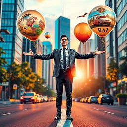 An energizing and motivational scene depicting the concept of taking charge of life to turn dreams into reality