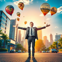 An energizing and motivational scene depicting the concept of taking charge of life to turn dreams into reality