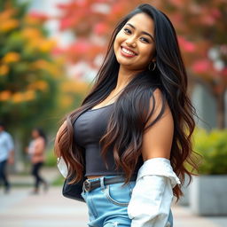A beautiful Indonesian university student named Sutena, known for her curvy figure and striking beauty