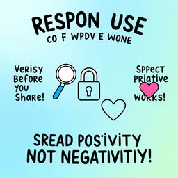 A vibrant and engaging digital poster promoting responsible use of media and information